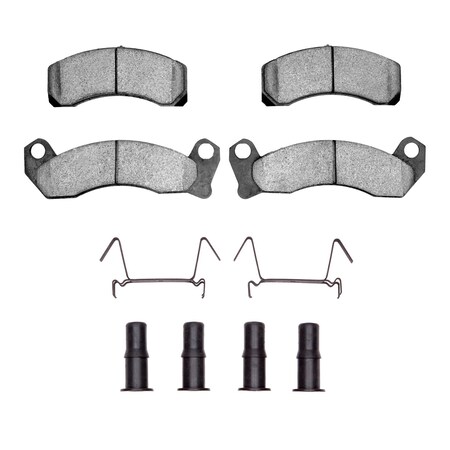 Dynamic Friction Co Heavy Duty Pads and Hardware Kit, For High Speed/Towing/Off-Roading, Low Noise, Low Dust, Front 1214-0499-02